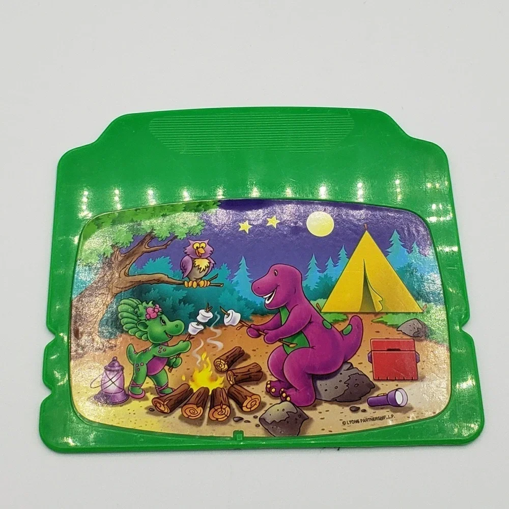 Vintage Barney The Purple Dinosaur Interactive Laptop Mattel W/4 Cartridges Rare